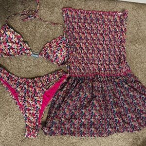 Strawberry milk mob bikini with matching coverup